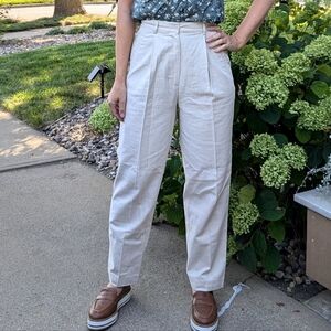 vintage LINEN TROUSERS 1980's high waisted S